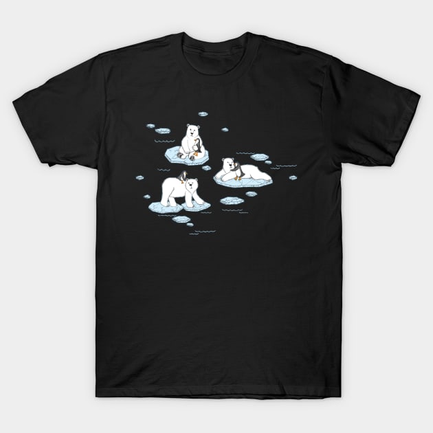 Polar Bear Loves Penguin T-Shirt by micklyn